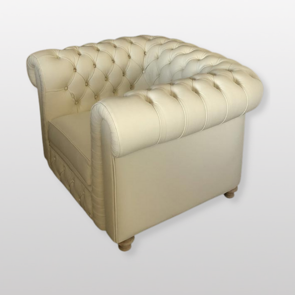 Fauteuil Chesterfield Blanc - profil