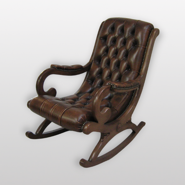 Rocking Chair Chesterfield - Profil Marron